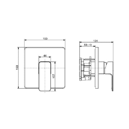 American Standard 1 Way Diverter Acacia E FFAS1322-708500BF0 - Chrome Finish