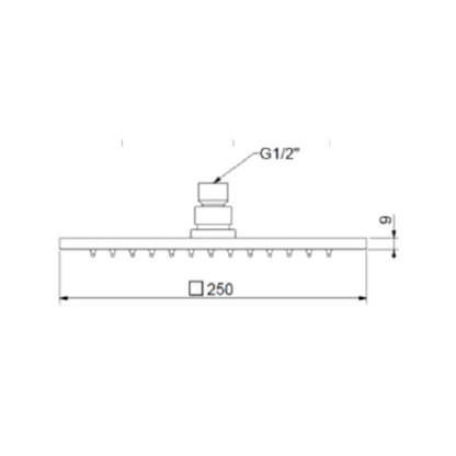 American Standard Single Flow Overhead Shower FFASS038-000500BC0 - Chrome