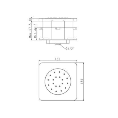 American Standard Single Flow Body Shower FFASS054-000500BC0 - Chrome