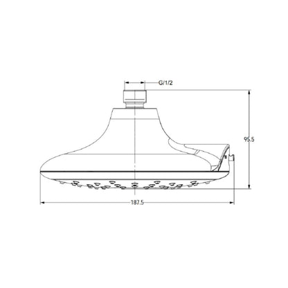 American Standard Multi Flow Overhead Shower FFASS056-000500BC0 - Chrome