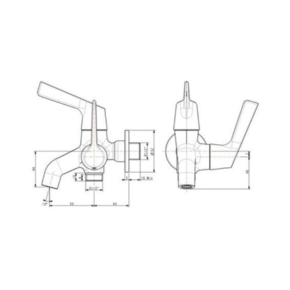 American Standard WC Area 2 Way Bib Tap Winston FFAST603-601500BF0 - Chrome