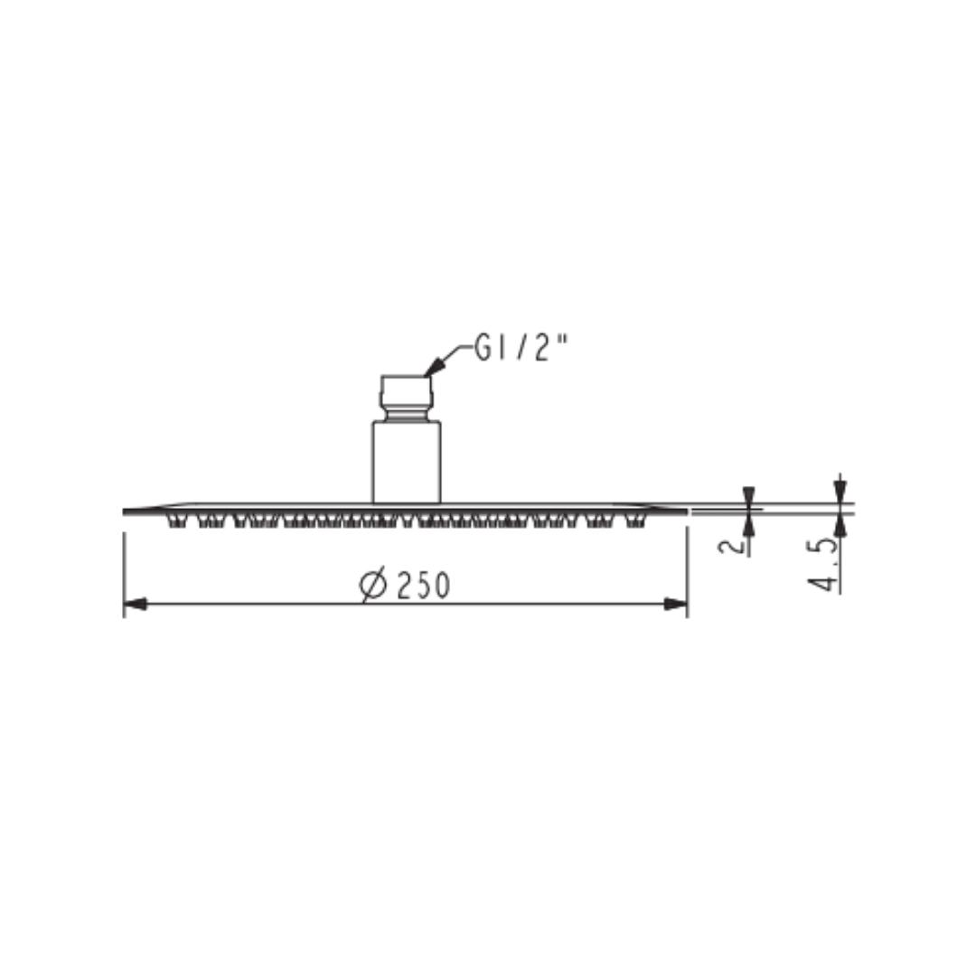 American Standard Single Flow Overhead Shower FFASTS01-006500BF0 - Chrome
