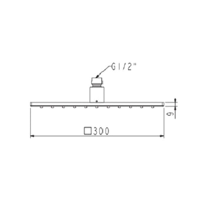 American Standard Single Flow Overhead Shower FFASTS06-006500BF0 - Chrome