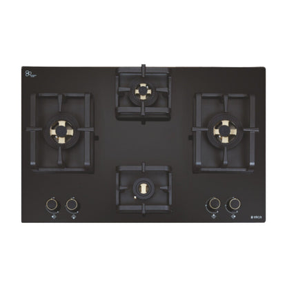Elica 60 cm Wall Mounted Chimney EFL 3V 601 BLDC HAC LTW MS NERO + Elica 70 cm 4 Burner Hob DFS PRO FB Series FLEXI DFS PRO FB 4B 70 DX