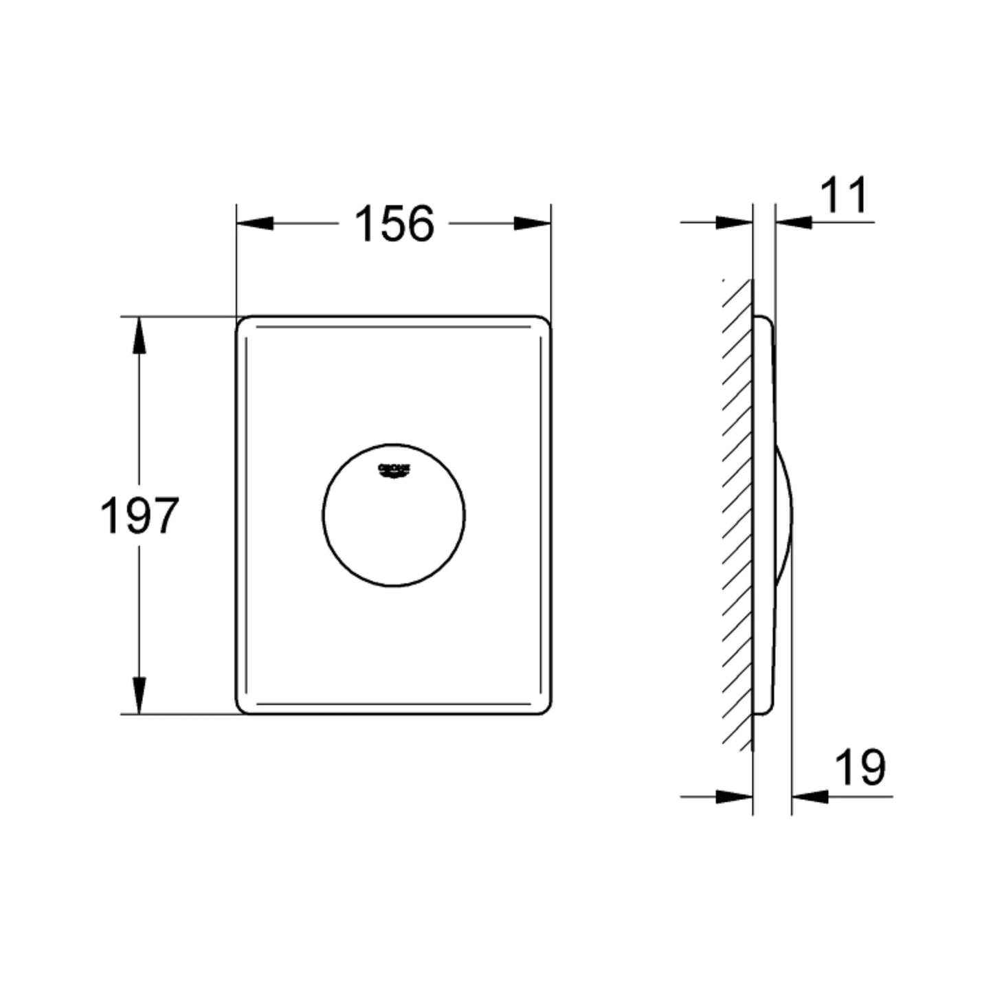 Grohe Flush Plate Skate 37547000 - Chrome