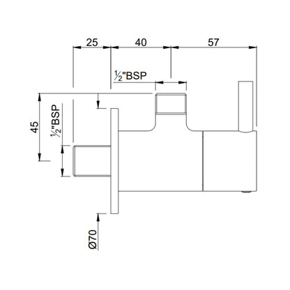 Jaquar Basin Area Angle Valve Florentine FLR-CHR-5053N - Chrome