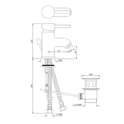 Jaquar Table Mounted Regular Basin Mixer Florentine FLR-CHR-5063B - Chrome