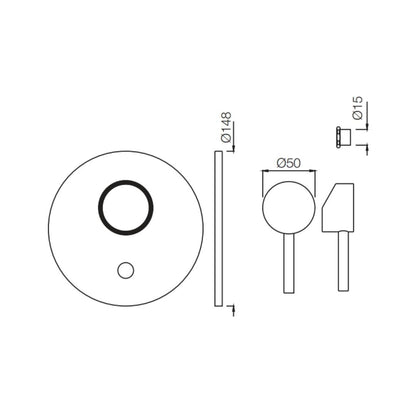 Jaquar 2 Way Diverter Florentine FLR-CHR-5075K Normal Flow - Chrome Finish