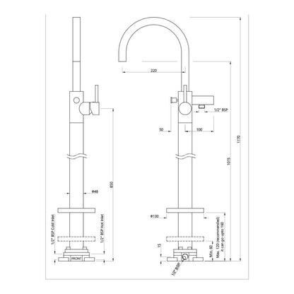 Jaquar 2 Way Bath Tub Filler Florentine FLR-CHR-5121K Normal Flow - Chrome Finish
