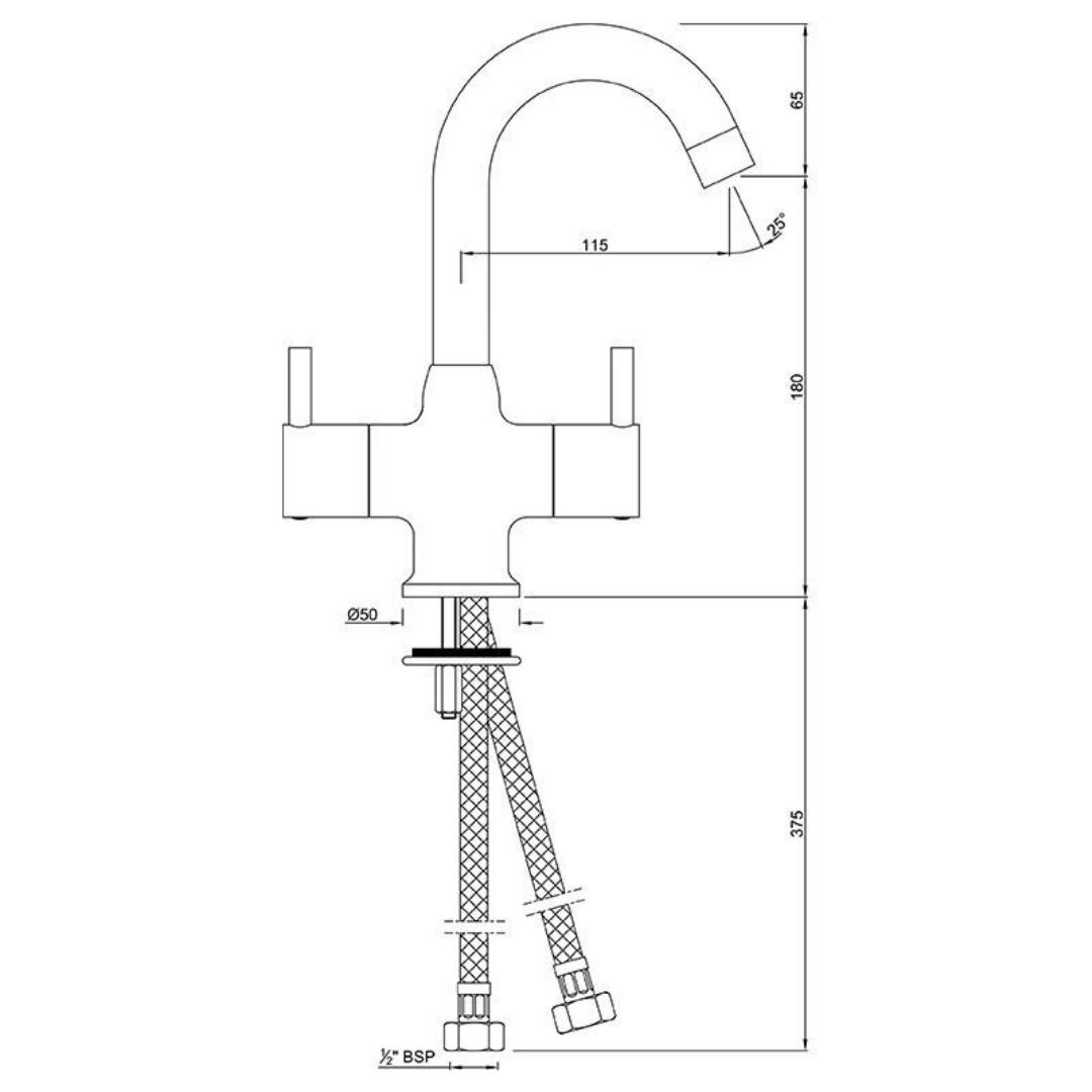 Jaquar Table Mounted Regular Basin Mixer Florentine FLR-CHR-5167NB - Chrome