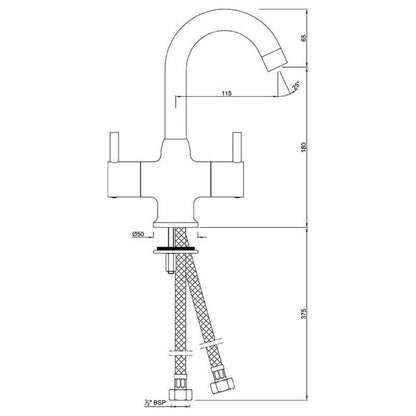 Jaquar Table Mounted Regular Basin Mixer Florentine FLR-CHR-5167NB - Chrome