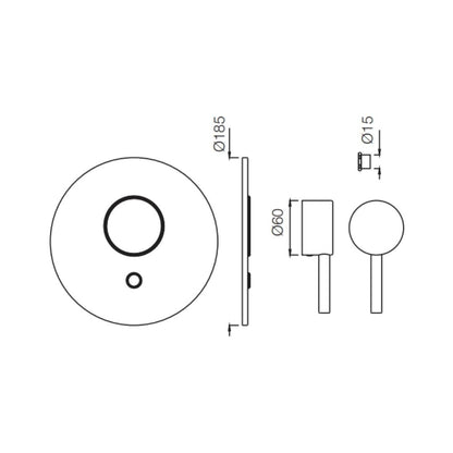 Jaquar 2 Way Diverter Florentine FLR-CHR-5193K Normal Flow - Chrome Finish