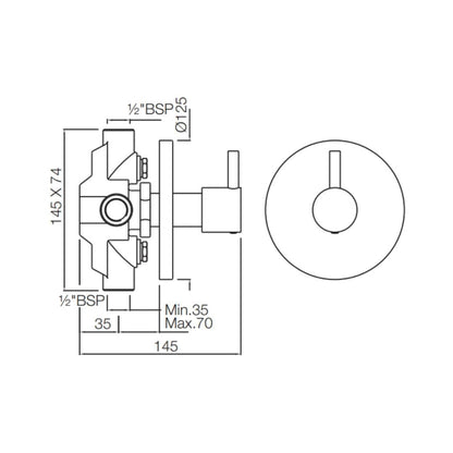 Jaquar 4 Way Diverter Florentine FLR-CHR-5421N Normal Flow - Chrome Finish