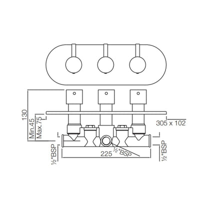 Jaquar 4 Way Diverter Florentine FLR-CHR-5427N Normal Flow - Chrome Finish