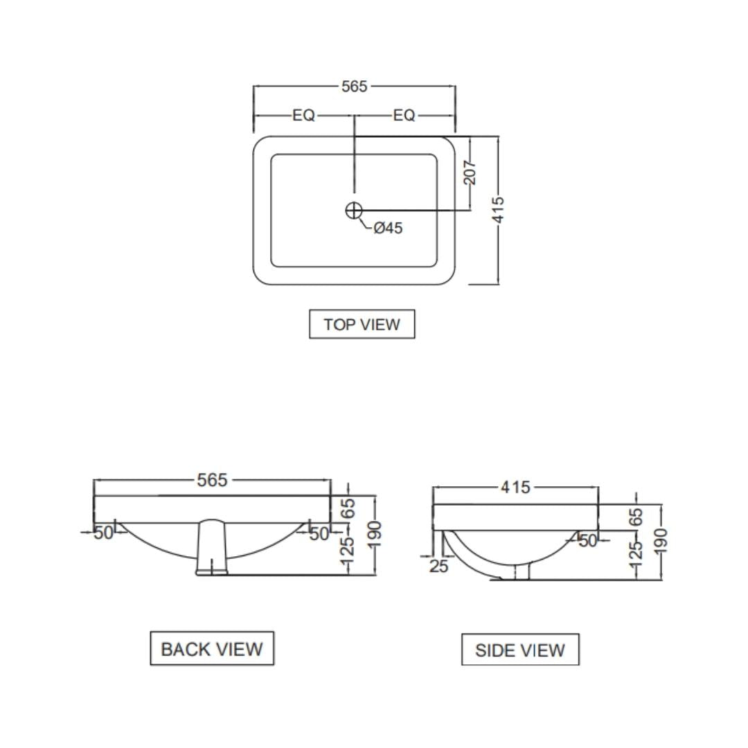 Jaquar - Counter Top Rectangle White Wash Basin - Florentine - FLS WHT ...