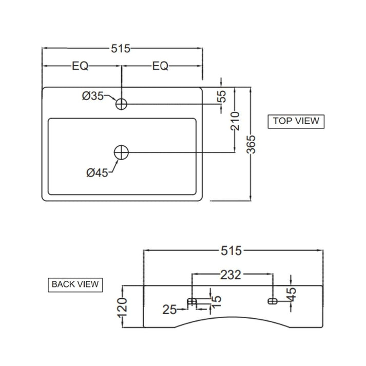 Jaquar - Table Top Rectangle White Wash Basin - Florentine - FLS WHT ...