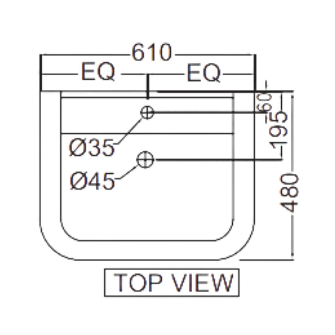 Jaquar - Wall Mounted Speciality White Wash Basin - Fonte - FNS WHT ...