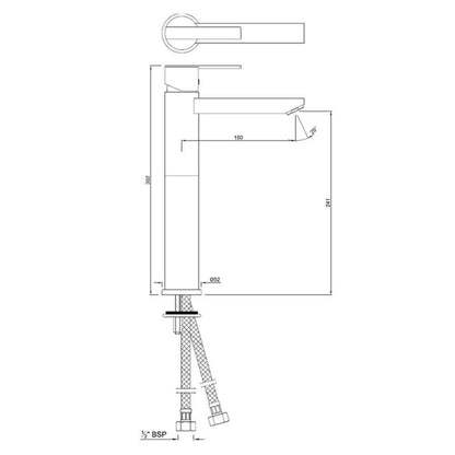 Jaquar Table Mounted Tall Boy Basin Mixer Fonte FON-CHR-40005B - Chrome