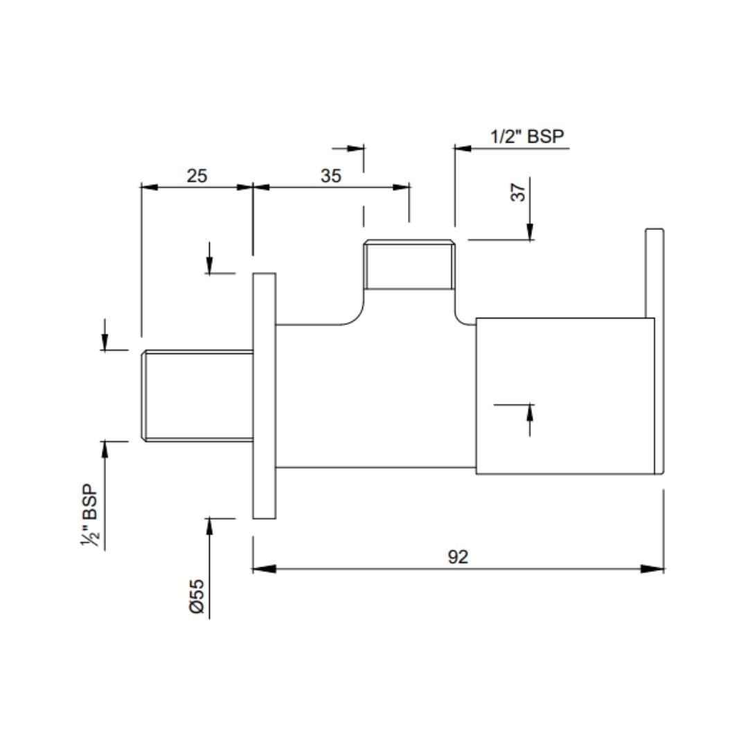 Jaquar Basin Area Angle Valve Fonte FON-CHR-40053 - Chrome