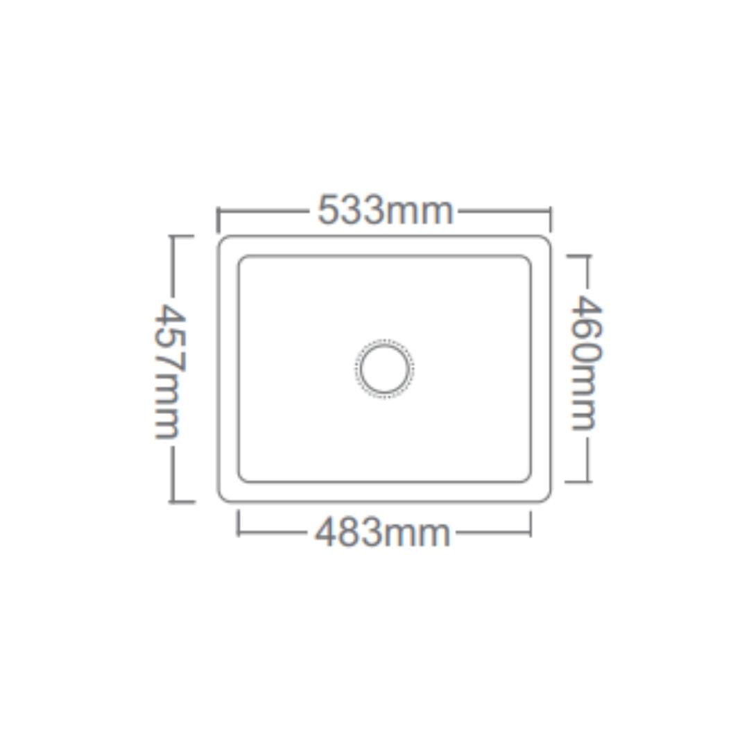 Futura Quartz Sink Natural Quartz Series FS 2118 NQ ( 21 x 18 inches )  -  White
