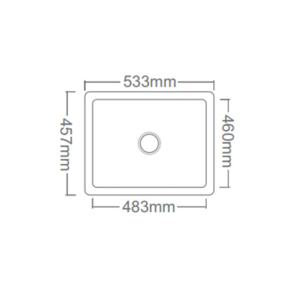 Futura Quartz Sink Natural Quartz Series FS 2118 NQ ( 21 x 18 inches )  -  White