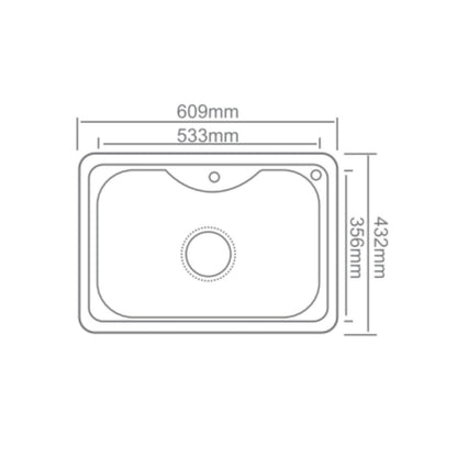 Futura Stainless Steel Sink Designer Series SINGLE BOWL FS 2417 ( 24 x 17 inches ) - Pearl