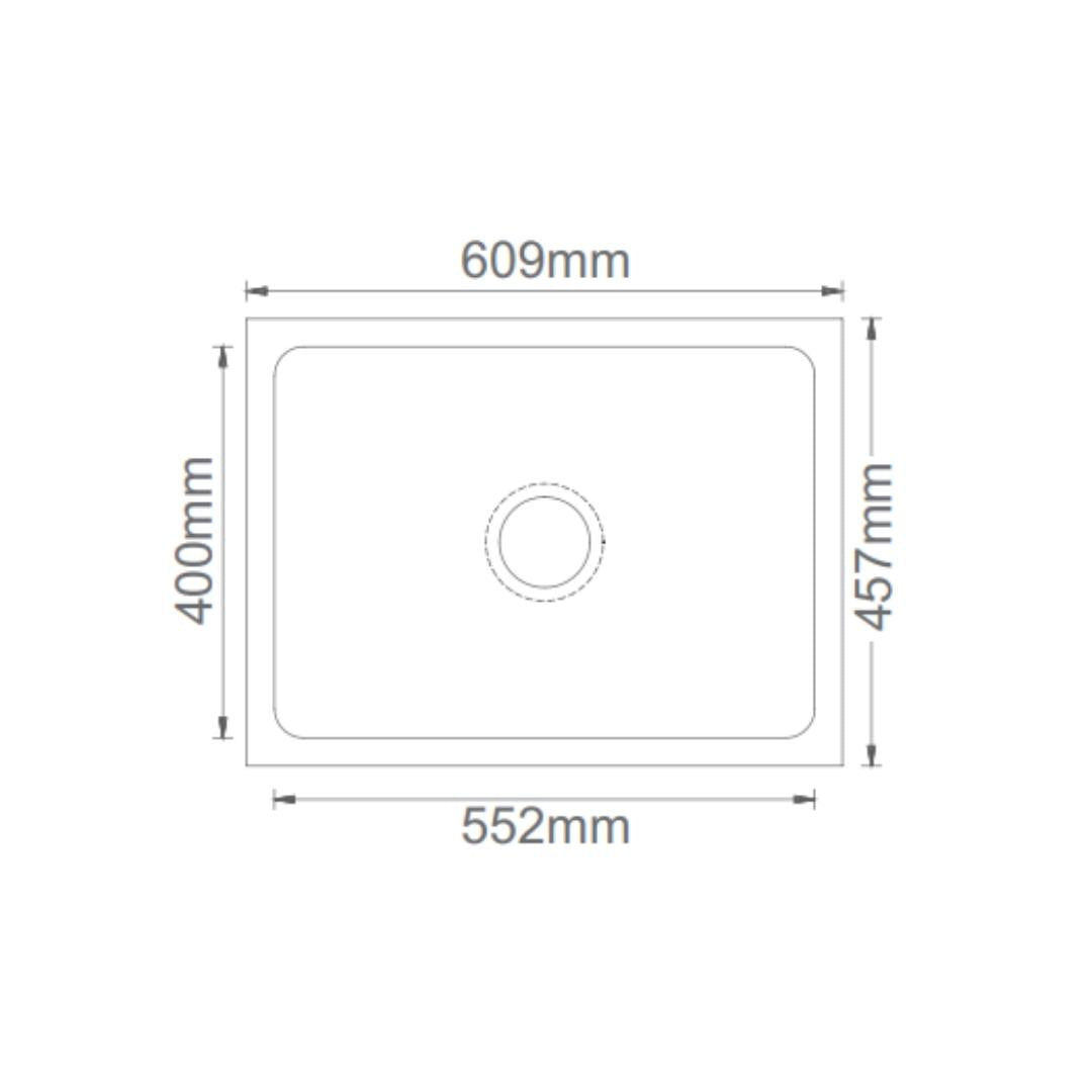 Futura Quartz Sink Natural Quartz Series FS 2418 NQ ( 24 x 18 inches )  -  Grey