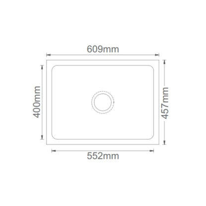 Futura Quartz Sink Natural Quartz Series FS 2418 NQ ( 24 x 18 inches )  -  Grey