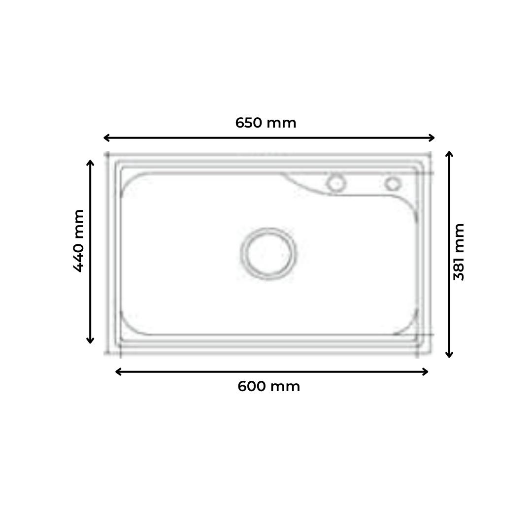 Futura Stainless Steel Sink Designer Series SINGLE BOWL FS 2618 ( 26 x 17 inches ) - Pearl
