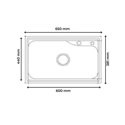 Futura Stainless Steel Sink Designer Series SINGLE BOWL FS 2618 ( 26 x 17 inches ) - Pearl