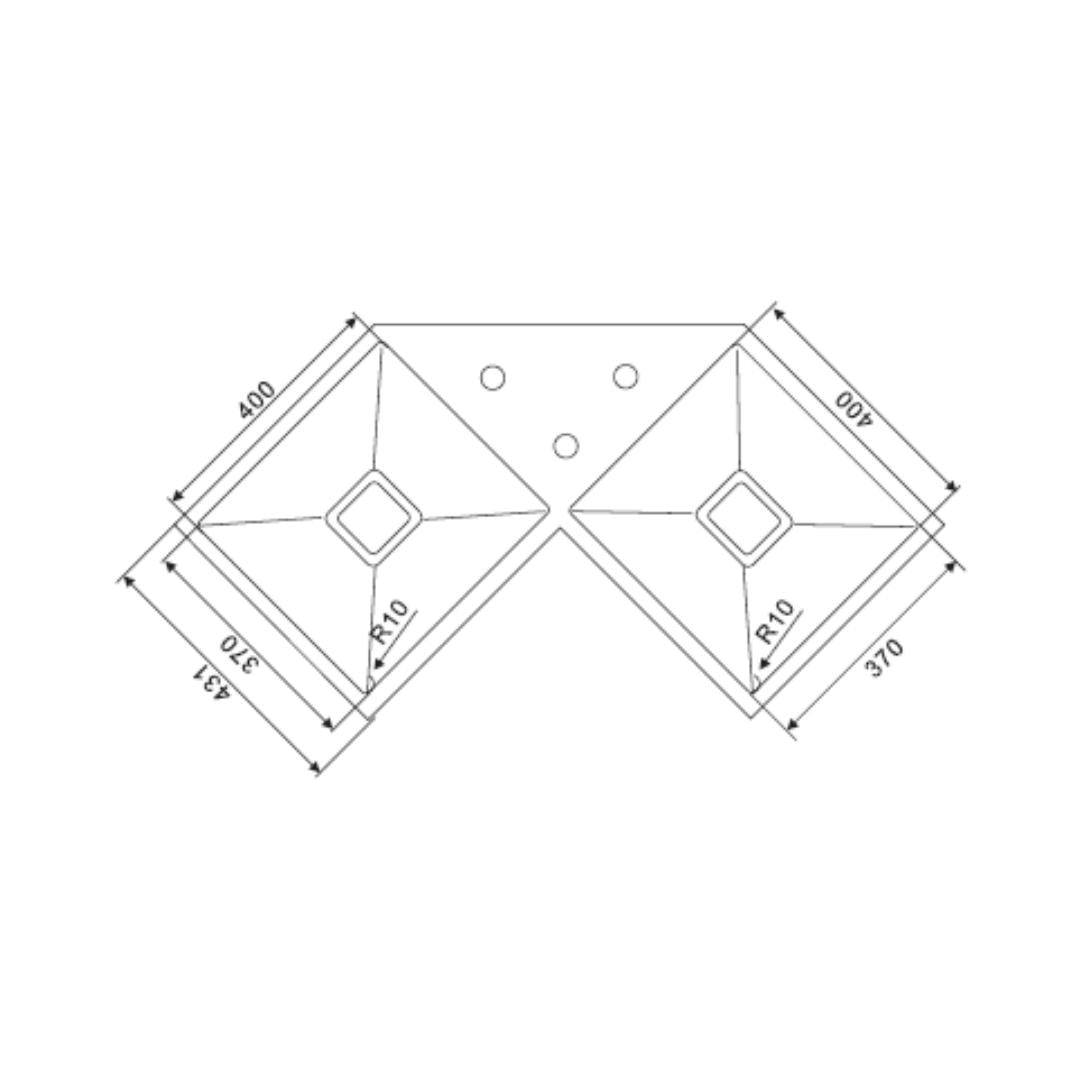 Futura Stainless Steel Sink Intelligent Series DOUBLE BOWL FS 3333 IS ( 34 x 34 inches ) - Brush