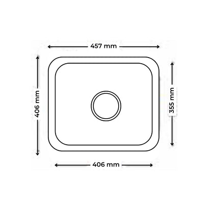 Futura Stainless Steel Sink Undermount Series SINGLE BOWL FS 501 ( 18 x 16 inches ) - Satin
