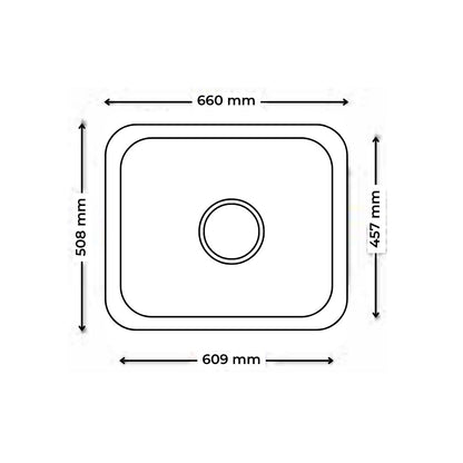 Futura Stainless Steel Sink Undermount Series SINGLE BOWL FS 502 AA ( 26 x 20 inches ) - Satin