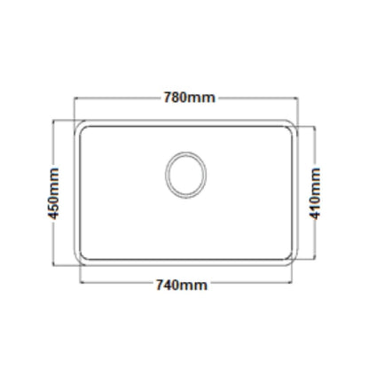 Futura Stainless Steel Sink Undermount Series SINGLE BOWL FS 503 ( 31 x 18 inches ) - Satin