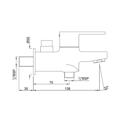 Jaquar WC Area 2 Way Bib Tap Fusion FUS-CHR-29041 - Chrome