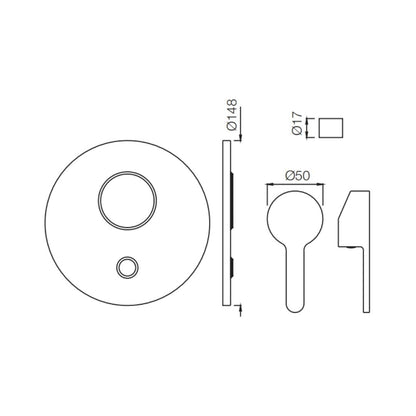 Jaquar 2 Way Diverter Fusion FUS-CHR-29075K Normal Flow - Chrome Finish