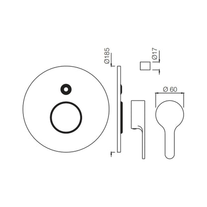 Jaquar 2 Way Diverter Fusion FUS-CHR-29079NK High Flow - Chrome Finish