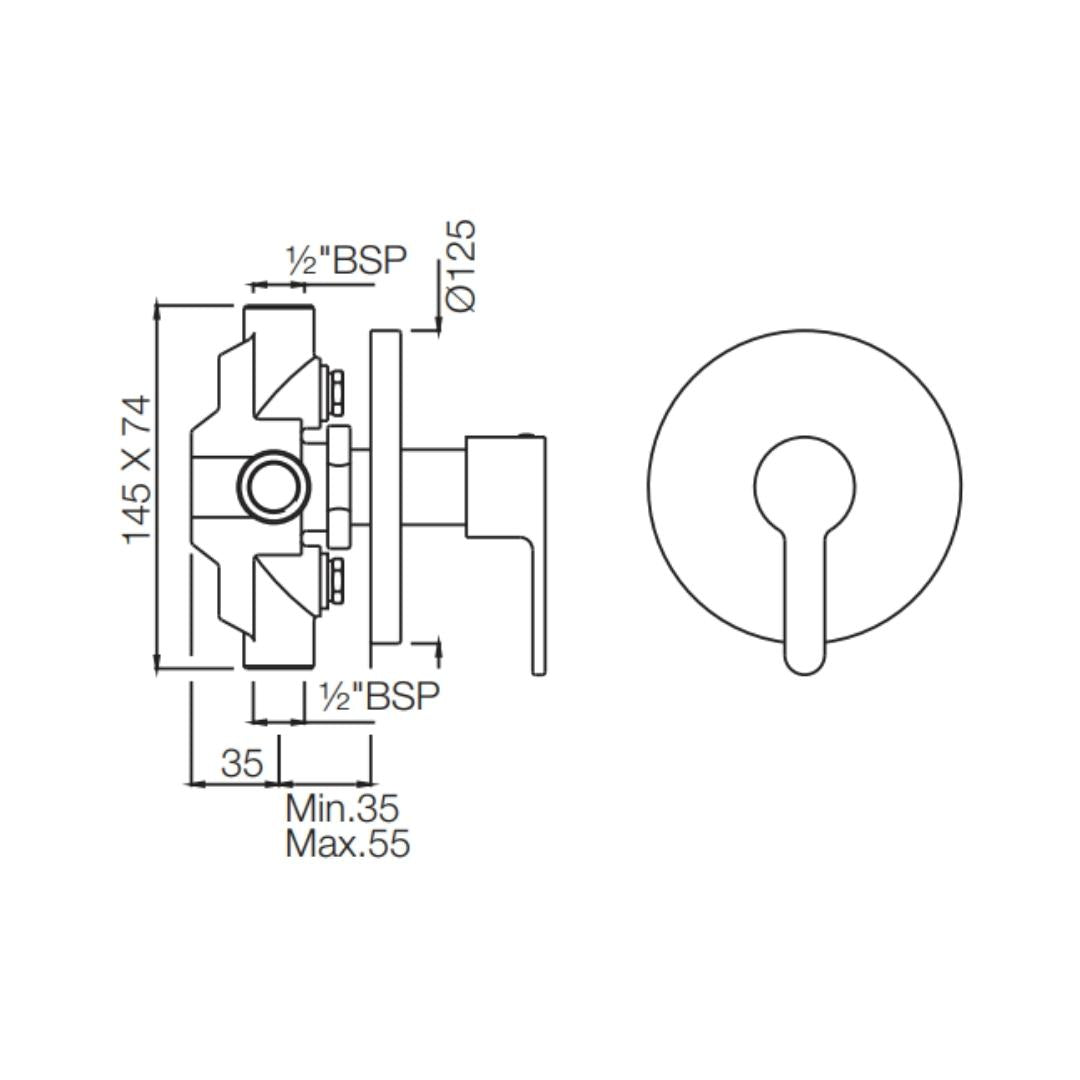 Jaquar 4 Way Diverter Fusion FUS-CHR-29421 Normal Flow - Chrome Finish