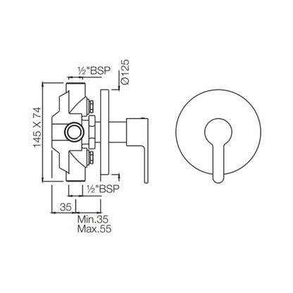 Jaquar 4 Way Diverter Fusion FUS-CHR-29421 Normal Flow - Chrome Finish