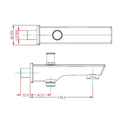 Parryware Wall Mounted Spout Euclid G2328A1 - Chrome