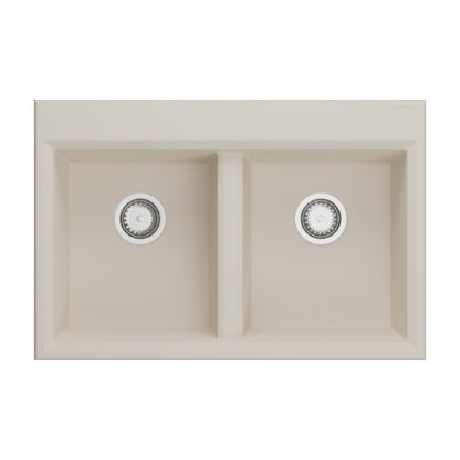 Hafele Quartz Sink Lithos Quartz Range GEMINI DOUBLE BOWL ( 33 x 22 inches )  -  Mocha