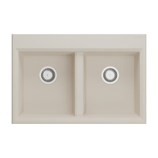 Hafele Quartz Sink Lithos Quartz Range GEMINI DOUBLE BOWL ( 33 x 22 inches )  -  Mocha