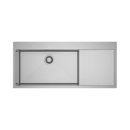 Carysil Stainless Steel Sink German Design GERMAN DESIGN SINGLE BOWL WITH DRAINER RH 46 X 20 X 8 ( 46 x 20 inches ) - Matt