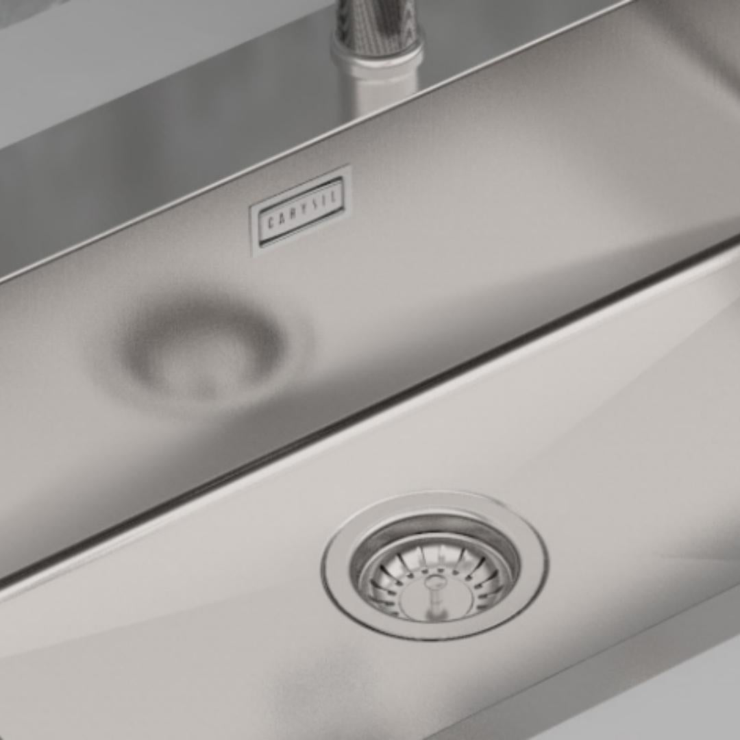 Carysil Stainless Steel Sink German Design GERMAN DESIGN SINGLE BOWL WITH DRAINER RH 46 X 20 X 8 ( 46 x 20 inches ) - Matt