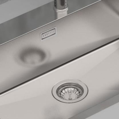 Carysil Stainless Steel Sink German Design GERMAN DESIGN SINGLE BOWL WITH DRAINER RH 46 X 20 X 8 ( 46 x 20 inches ) - Matt