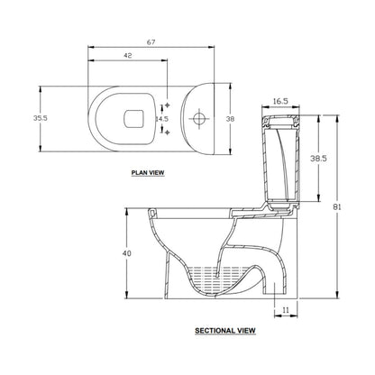 Hindware Floor Mounted White 2 Piece WC Gracia 92077 WHITE with S-Trap
