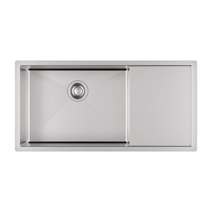 Hafele Stainless Steel Sink Argento SINGLE BOWL WITH DRAIN BOARD EMERALD R3618 ( 36 x 18 inches ) - Satin