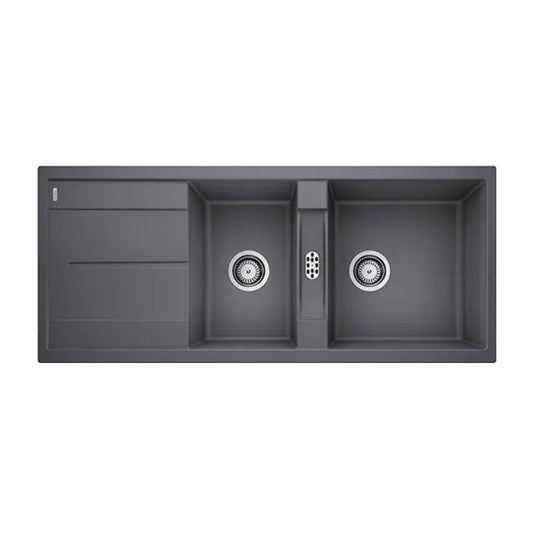Hafele Silgranit Sink Blanco Metra BLANCO METRA 8 S SILGRANIT ( 46 x 20 inches )  -  Rock Grey