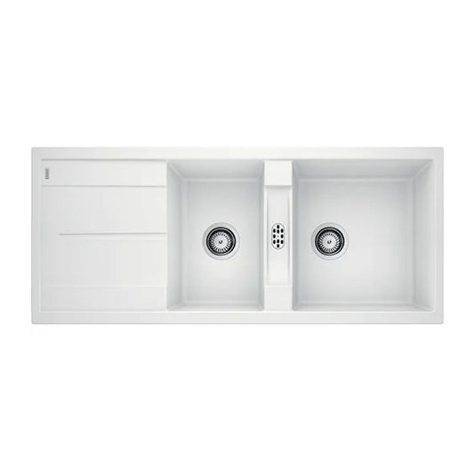 Hafele Silgranit Sink Blanco Metra BLANCO METRA 8 S SILGRANIT ( 46 x 20 inches )  -  White
