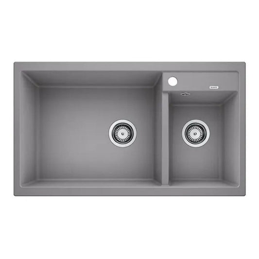 Hafele Silgranit Sink Blanco Metra BLANCO METRA 9 SILGRANIT ( 34 x 20 inches )  -  Alu Metallic